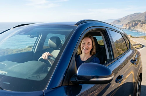 DriveWise lending specialist reviewing a car loan application with a client in a bright modern office